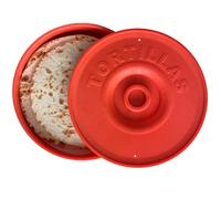 A TODA LECHE Tortillero Mexicano para mantener caliente Tortillas - Fajitas - Burritos - Tacos Mexicanos - 22cm (Rojo)