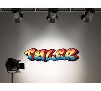 A Todo Color Graffiti Personalizado Nombre Niña Dormitorio de Niños Adhesivo de Pared Decoración Niños - Large