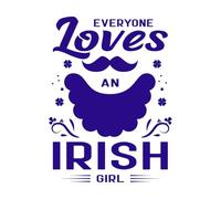 A todo el mundo le encanta una chica irlandesa. Esta cita dice sobre la tipografía y el arte del Día de San Patricio. Calcomanías de pared de vinilo 49.4x66.4cm Decoración de tiendas Azul oscuro