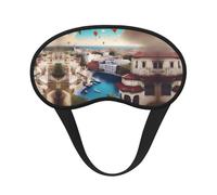 A Travel Dreams - Máscara de dormir cómoda de satén con borde negro para bloquear la luz y dormir reparador