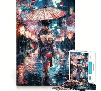 A través de la Lluvia, Ella florece Rompecabezas de 1000 Piezas para Adultos Juguete Intelectual Diversión Relajante Pieza de Arte 38x52cm