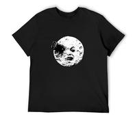 A Trip To The Moon Movie Retro Film Men's T-Shirt Unisex Black Cotton Print tee Shirts L