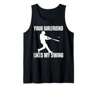 A tu novia le gusta mi swing Juventud Niños divertido Béisbol Boy Camiseta sin Mangas