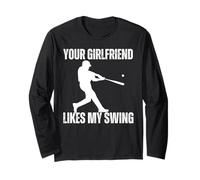A tu novia le gusta mi swing Juventud Niños divertido Béisbol Boy Manga Larga