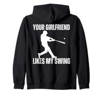 A tu novia le gusta mi swing Juventud Niños divertido Béisbol Boy Sudadera con Capucha