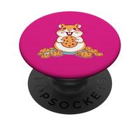 A un pequeño hámster Lindo le Gustan Las Galletas PopSockets PopGrip Adhesivo