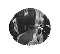 A Urban Vibes - Gorro de ducha con estampado de vibras, reutilizable, doble capa, con banda elástica, perfecto para el hogar, spa, hotel y viajes