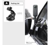 (A)Vamson para accesorios Insta360 X3 Soporte para coche con ventosa de cristal para cámara de acción
