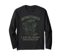 A Veces I Just Be Poopin' Frog Funny Tonto Meme Novedad Manga Larga
