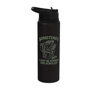 A veces I Just Be Poopin' Frog Funny Tonto Meme Novedad Stainless Steel Insulated Water Bottle