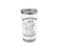 A veces I Just Be Poopin' Frog Funny Tonto Meme Novedad Vaso térmico de acero inoxidable de doble pared