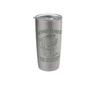 A veces I Just Be Poopin' Frog Funny Tonto Meme Novedad Vaso térmico de acero inoxidable de doble pared