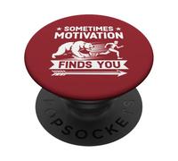 A Veces la motivación te Encuentra Divertido Correr Motivacional PopSockets PopGrip Adhesivo