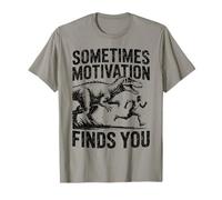 A Veces la motivación te Encuentra Divertido Correr un Dinosaurio Camiseta