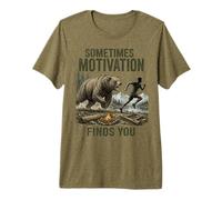 A Veces la motivación te Encuentra una persecución Divertida de Osos Camiseta Premium