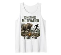 A Veces la motivación te Encuentra una persecución Divertida de Osos Camiseta sin Mangas