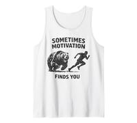 A Veces la motivación te Encuentra una persecución Divertida de Osos Camiseta sin Mangas