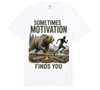A Veces la motivación te Encuentra una persecución Divertida de Osos Comfort Colors Adult Heavyweight T-Shirt