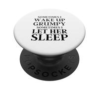 A Veces me Despierto gruñón A Veces la dejo Dormir Gracioso PopSockets PopGrip Adhesivo