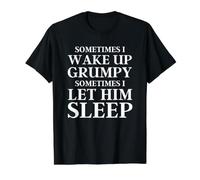 A Veces me Despierto gruñón A Veces lo dejo Dormir Gracioso Camiseta gráfica económica, Hombre, Negro, XL