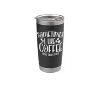 A veces me gusta el café más que la gente Divertido introvertido Vaso térmico de acero inoxidable de doble pared