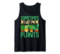 A Veces Mojo mis Plantas, Divertido Juego de Palabras, Amante de Las Plantas Camiseta sin Mangas