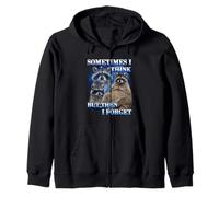 A Veces pienso Pero Luego olvido Divertido Meme de Mapache Sudadera con Capucha
