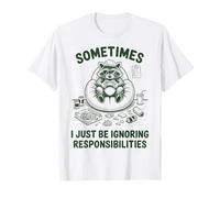 A Veces Simplemente ignorar Las responsabilidades Funny Raccoon Camiseta
