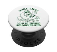 A Veces Simplemente ignorar Las responsabilidades Funny Raccoon PopSockets PopGrip Adhesivo