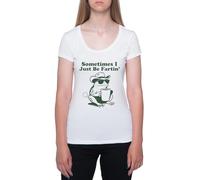 A Veces Simplemente Me Tiro Pedos Camiseta De Manga Corta Blanca con Cuello Redondo para Mujer T-Shirt Short Sleeve White Crewneck tee For Women