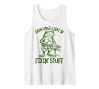 A Veces Solo Estoy arreglando Cosas Divertidas, Ranas y prácticas para el Día del Padre Camiseta sin Mangas