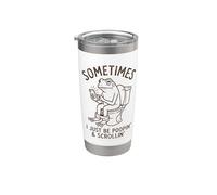 A veces solo estoy cagando una rana, divertido, mamá, papá, viejo cumpleaños Vaso térmico de acero inoxidable de doble pared