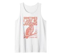 A Veces Solo Estoy juzgando a Owl Funny Retro Meme Vintage Camiseta sin Mangas
