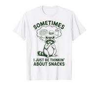 A Veces Solo pienso en bocadillos, Funny Raccoon Camiseta