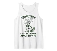 A Veces Solo pienso en bocadillos, Funny Raccoon Camiseta sin Mangas