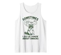 A Veces Solo pienso en bocadillos, Funny Raccoon Camiseta sin Mangas
