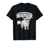 A Veces Solo Ser Fartin Funny Highland Cow Humor Meme Camiseta