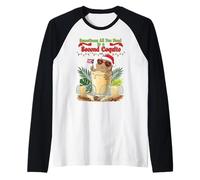 A Veces, Todo lo Que Necesitas es un Segundo Coquito Funny P.R. Coquí Camiseta Manga Raglan