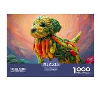 A Vegetable Dog Green in Color 1000 Pcs Cartón Rompecabezas Plant Puppy Liberador De Estrés Juego Familiar Puzzle Juego De Desafío Difícil 70x50cm/1000pcs