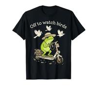 A Ver Aves Green Frog Birdwatching en un Scooter Camiseta