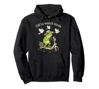 A Ver Aves Green Frog Birdwatching en un Scooter Sudadera con Capucha