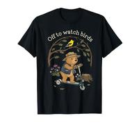 A Ver pájaros- Oso caprichoso observación de Aves en un Patinete Camiseta