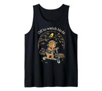 A Ver pájaros- Oso caprichoso observación de Aves en un Patinete Camiseta sin Mangas
