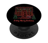 «A Very Merry Bookmas», acogedora librería navideña, Bonita PopSockets PopGrip Adhesivo