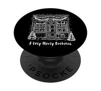 «A Very Merry Bookmas», acogedora librería navideña, Bonita PopSockets PopGrip Adhesivo