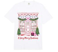 A Very Merry Bookmas Christmas Bookshop Reading Apparel Comfort Colors Adult Heavyweight T-Shirt