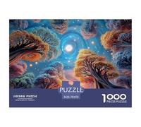A Vibrant And Colorful Landscape 1000 Piezas Cartulina Extra Gruesa Set De Rompecabezas Lush Broad-canopied Tree Antiestrés Juguete De Cumpleaños Rompecabezas Para Decoración Del Hogar 70x50cm/1000pcs