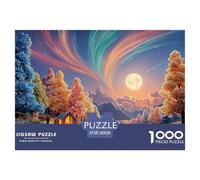 A Vibrant And Colorful Landscape 1000 Piezas Papel Ecológico Resistente Rompecabezas DIY Lush Broad-canopied Tree Extremadamente Difícil Desafío Único Rompecabezas Para Decoración Del Hogar 38x26cm/10