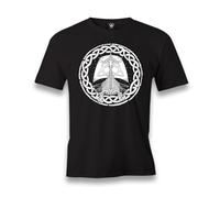 A Viking Longship in a Celtic Knot Men's Black TTshirts Camisetas y Tops(Medium)