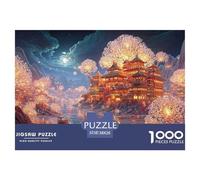 A Village by The River with Icebergs 1000 Piece Corte Preciso Rompecabezas Chinese Pagoda Familia Jigsaw Educativo Adultos 38x26cm/1000pcs